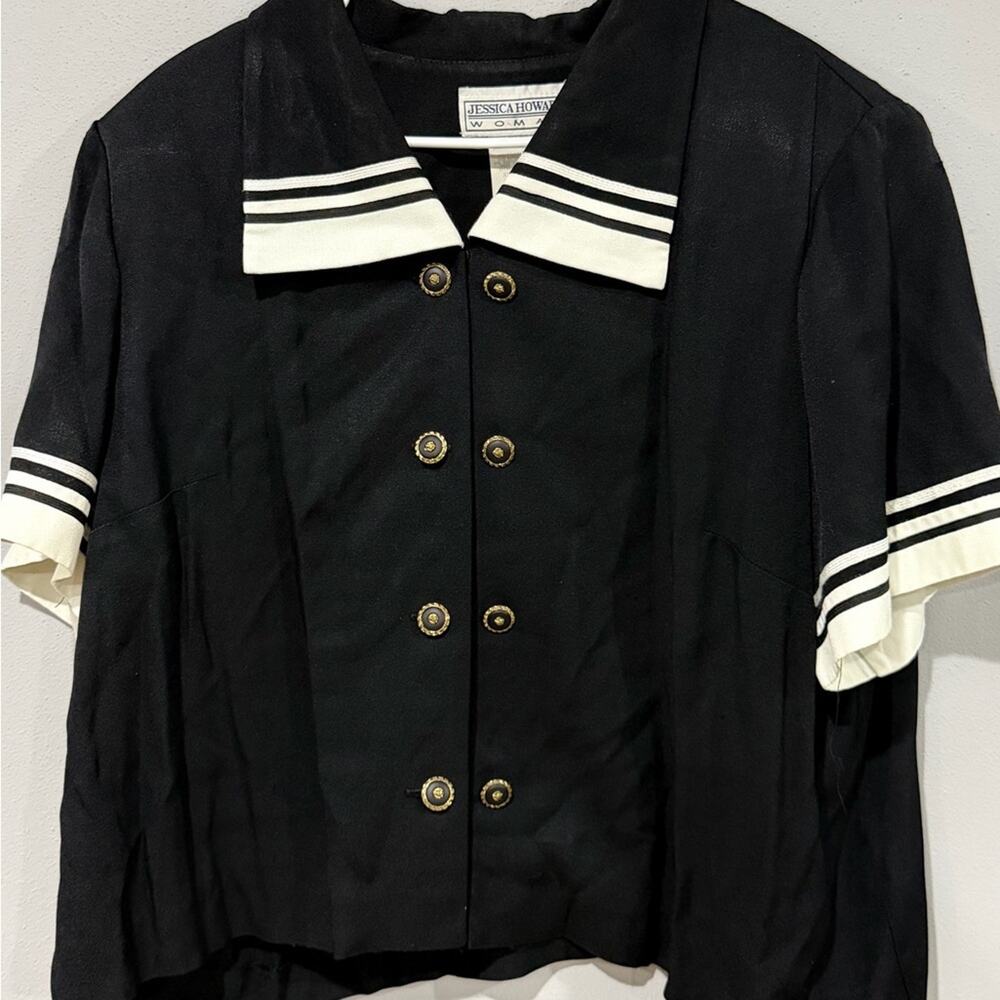 VINTAGE Jessica Howard Sailor Chic 2-Piece Pant Set Size 22